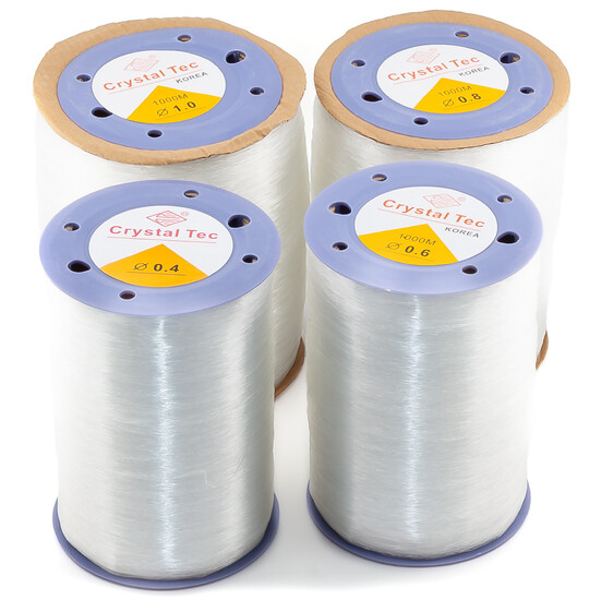 Силиконовая нить, основа для браслета 0,4 мм Прозрачный 1 катушку +-600 м