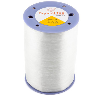 Силиконовая нить, основа для браслета 0,6 мм Прозрачный 1 катушку +-600 м