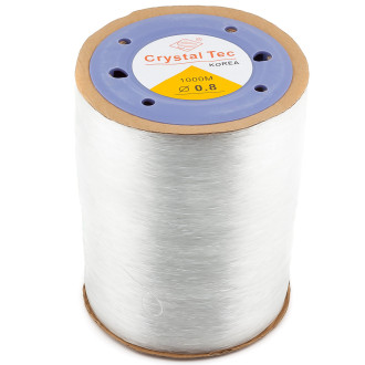 Силиконовая нить, основа для браслета 0,8 мм Прозрачный 1 катушку +-600 м