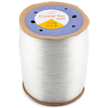 Силиконовая нить, основа для браслета 1 мм Прозрачный 1 катушку +-600 м