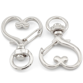 Карабин в форме Сердца 23,5х34х3 мм 1 шт. Платина