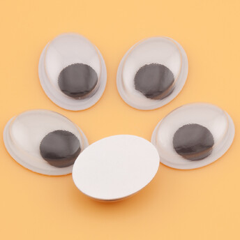 Глаза бегающие клеевые овальные 10х13 мм 50 пар