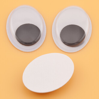 Глаза бегающие клеевые овальные 14х18 мм 25 пар