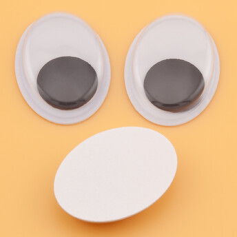 Глаза бегающие клеевые овальные 14х18 мм 25 пар