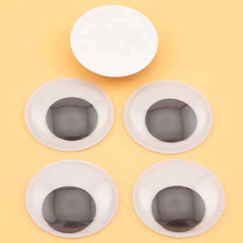 Глаза бегающие клеевые круглые 18 мм 25 пар