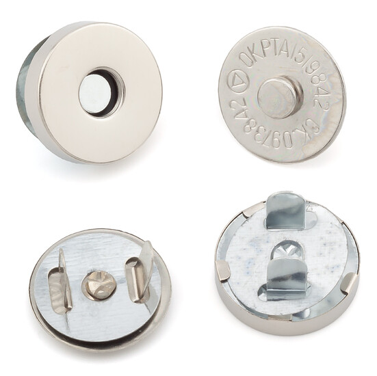 Кнопка магнитная усики 18х8 мм 4 шт. Платина