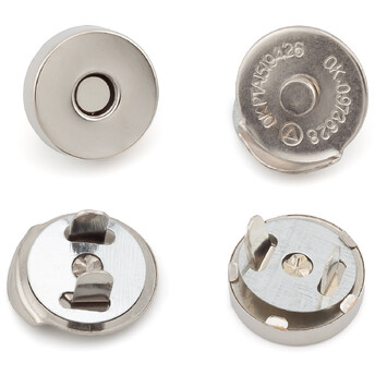 Кнопка магнитная с язычком усики 18х8 мм основа 20 мм 4 шт. Платина