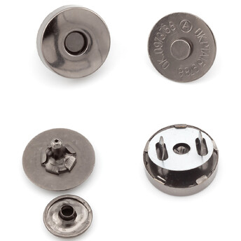 Кнопка магнитная заклепка/усики 18х15 мм 4 шт. Черный Никель