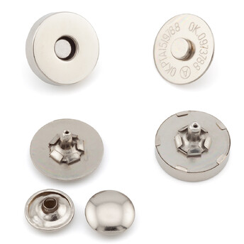 Кнопка магнитная 2 заклепки 18х20 мм 4 шт. Платина