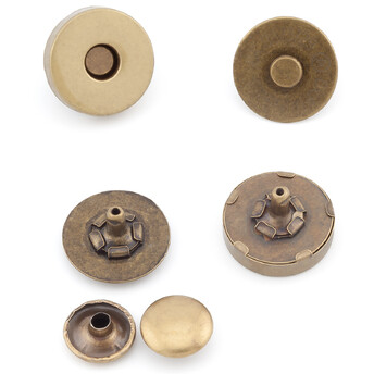 Кнопка магнитная 2 заклепки 18х20 мм 4 шт. Бронзовый