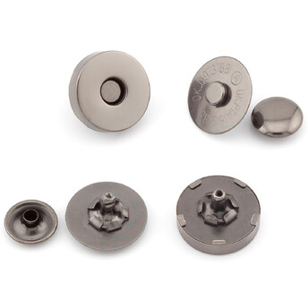 Кнопка магнитная 2 заклепки 18х20 мм 4 шт. Черный Никель