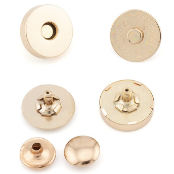 Кнопка магнитная 2 заклепки 18х20 мм 4 шт. Золотистый