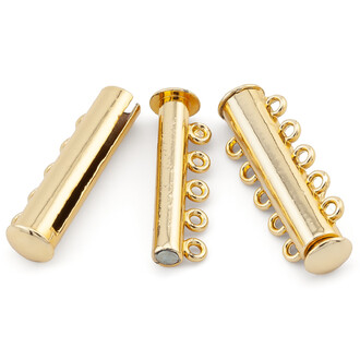 Замок магнитный на 5 нитей слайдер 30 мм Золото 1 шт.