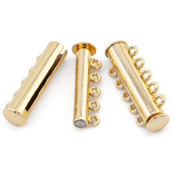 Замок магнитный на 5 нитей слайдер 30 мм Золото 1 шт.