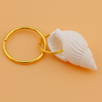 Подвеска Ракушка с кольцом, 10шт., размер 16-25мм, цвет Белый/Золотистый