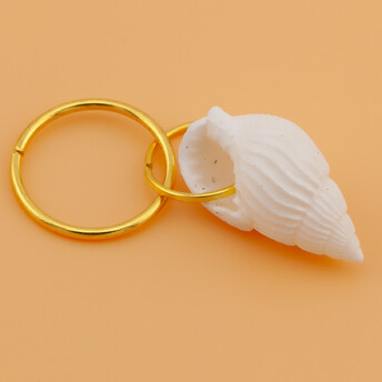Подвеска Ракушка с кольцом, 10шт., размер 16-25мм, цвет Белый/Золотистый