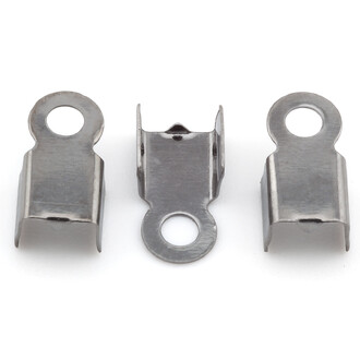 Зажим для шнуров окончание 4,5х8,5 мм Черный Никель +-200 шт.