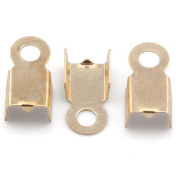 Зажим для шнуров окончание 3х6 мм Золотистый +-200 шт.