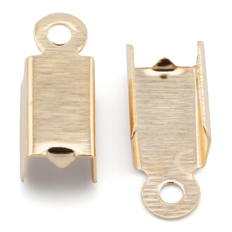 Зажим для шнуров окончание 4,5х8,5 мм Золотистый +-200 шт.