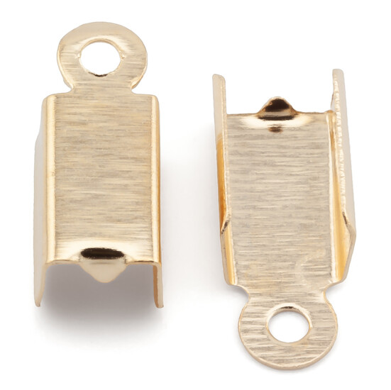 Зажим для шнуров окончание 5х11,5 мм Золотистый +-100 шт.