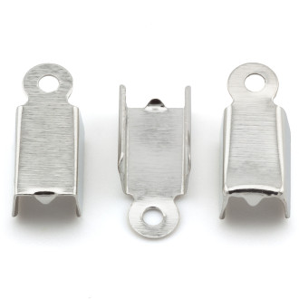 Зажим для шнуров окончание 5х11,5 мм Платина +-100 шт.