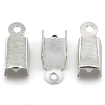 Зажим для шнуров окончание 4,5х8,5 мм Платина +-200 шт.