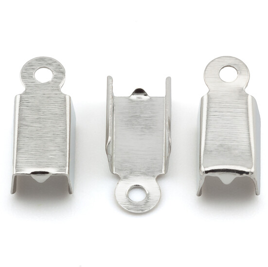 Зажим для шнуров окончание 4,5х8,5 мм Платина +-200 шт.