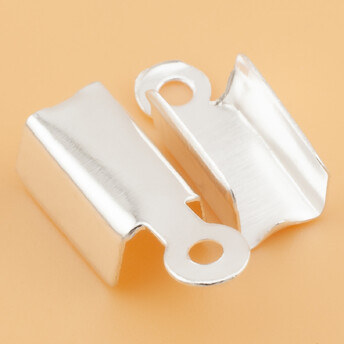 Зажим для шнуров окончание 4,5х8,5 мм Серебристый +-200 шт.