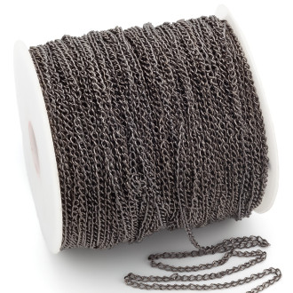Цепь для рукоделия 2,1х0,6 мм Черный Никель 1 метр