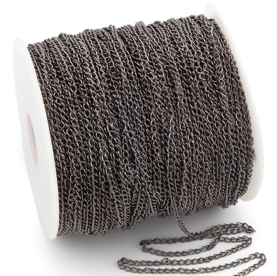 Цепь для рукоделия 2,1х0,6 мм Черный Никель 1 метр