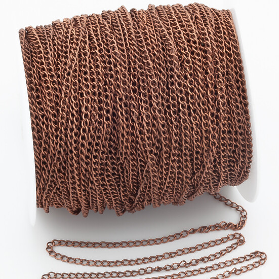 Цепь для рукоделия 2,5х0,7 мм Медный 1 метр