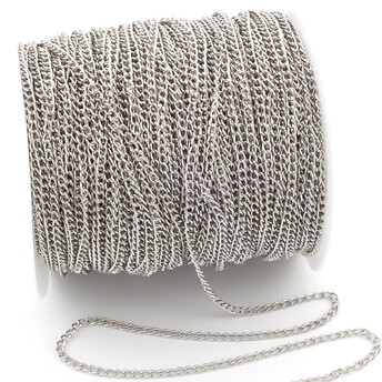 Цепь для рукоделия 2,5х0,7 мм Платина 1 метр