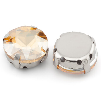 Стразы в цапах Круглые огранка 12 мм Шампань 10 шт.