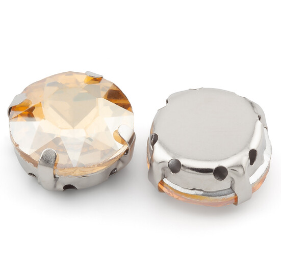 Стразы в цапах Круглые огранка 12 мм Шампань 10 шт.