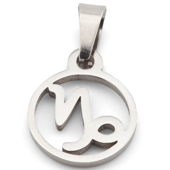 Кулон подвеска Козерог нержавеющая сталь 1 шт. 11х18х0,5 мм Платина