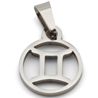 Кулон подвеска Близнецы нержавеющая сталь 1 шт. 11х18х0,5 мм Платина