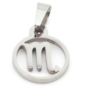 Кулон подвеска Скорпион нержавеющая сталь 1 шт. 11х18х0,5 мм Платина