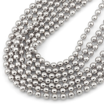 Цепь шариковая нержавеющая сталь(304) 2,4 мм Платина 1 метр