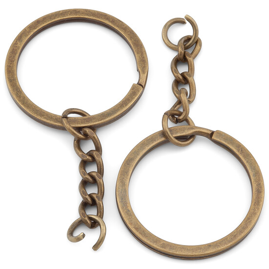 Основа для брелка колечко с цепью 30х55 мм Бронзовый 10 шт.