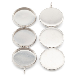 Основа для кулона нержавеющая сталь 1 шт. 45х13,8 мм 3 платформы 12 мм Платина