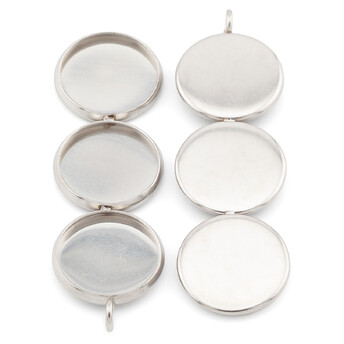 Основа для кулона нержавеющая сталь 1 шт. 45х13,8 мм 3 платформы 12 мм Платина
