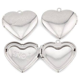 Кулон подвеска Сердце нержавеющая сталь 1 шт. 28,5х29х7 мм Платина