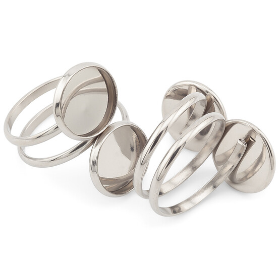 Основа под кольцо нержавеющая сталь 1 шт. 18х1 мм 2 платформы 12 мм Платина