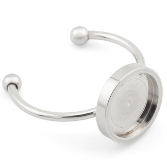 Основа под кольцо нержавеющая сталь 1 шт. 18х1,4 мм платформа 10 мм Платина