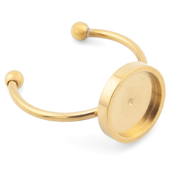 Основа под кольцо нержавеющая сталь 1 шт. 18х1,4 мм платформа 10 мм Золотистый