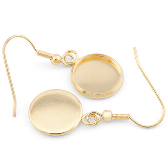 Основа Швенза+платформа круглая (12 мм) нержавеющая сталь 1 пара 21х36 мм Золотистый