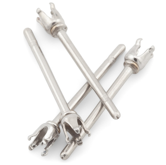 Основа для серьг Гвоздики цапы нержавеющая сталь 13,5х0,8 мм цапы 2 мм Платина 5 пар