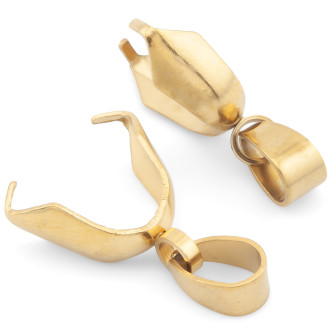 Держатель для подвески с петлей нержавеющая сталь 2 шт. 20х5 мм Золотистый