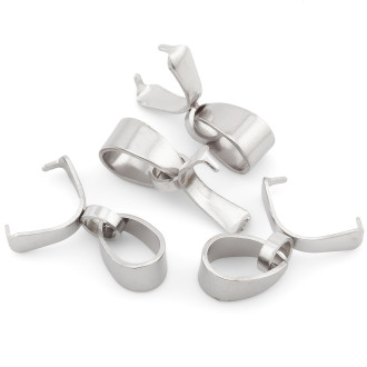 Держатель для подвески с петлей нержавеющая сталь 4 шт. 15х2,5 мм Платина