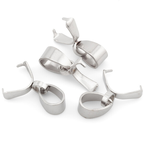 Держатель для подвески с петлей нержавеющая сталь 4 шт. 15х2,5 мм Платина